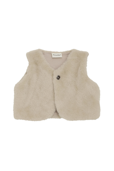 Robo - Beige Faux Fur Vest