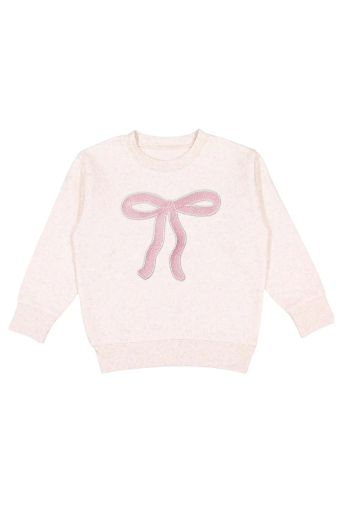 Sweet Wink - Natural Coquette Bow Patch Sweatshirt