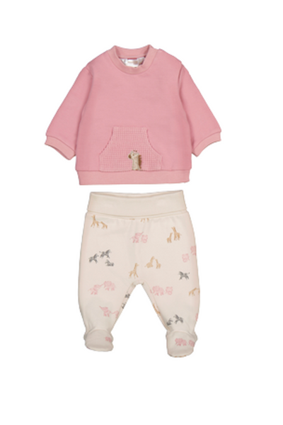 Orchid Knit Leg Warmer Set w/Giraffes