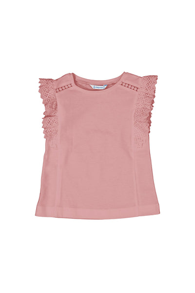 S/S Crochet T-Shirt Rose