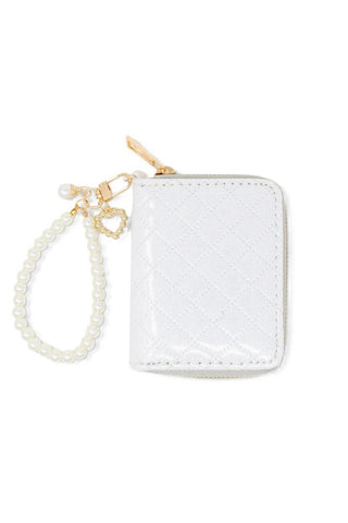 Sparkle Quilted Wallet White