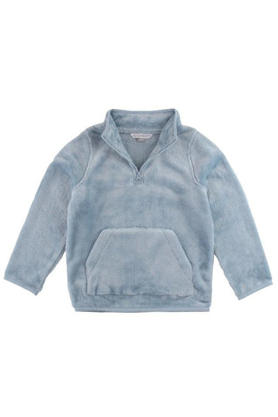 Slate Blue Fleece Quarter Zip Pullover