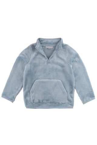 Slate Blue Fleece Quarter Zip Pullover
