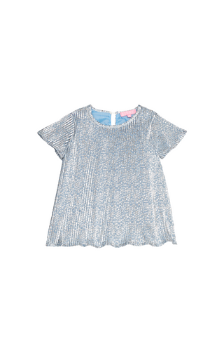 Crinkle Top - Blue Crinkle Stars