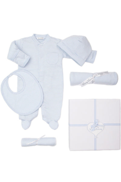 Kissy Kissy - Blue Simple Stripe 5PC Gift Set with Gift Box