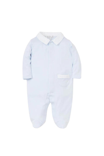Kissy Kissy - Collared Light Blue Footie
