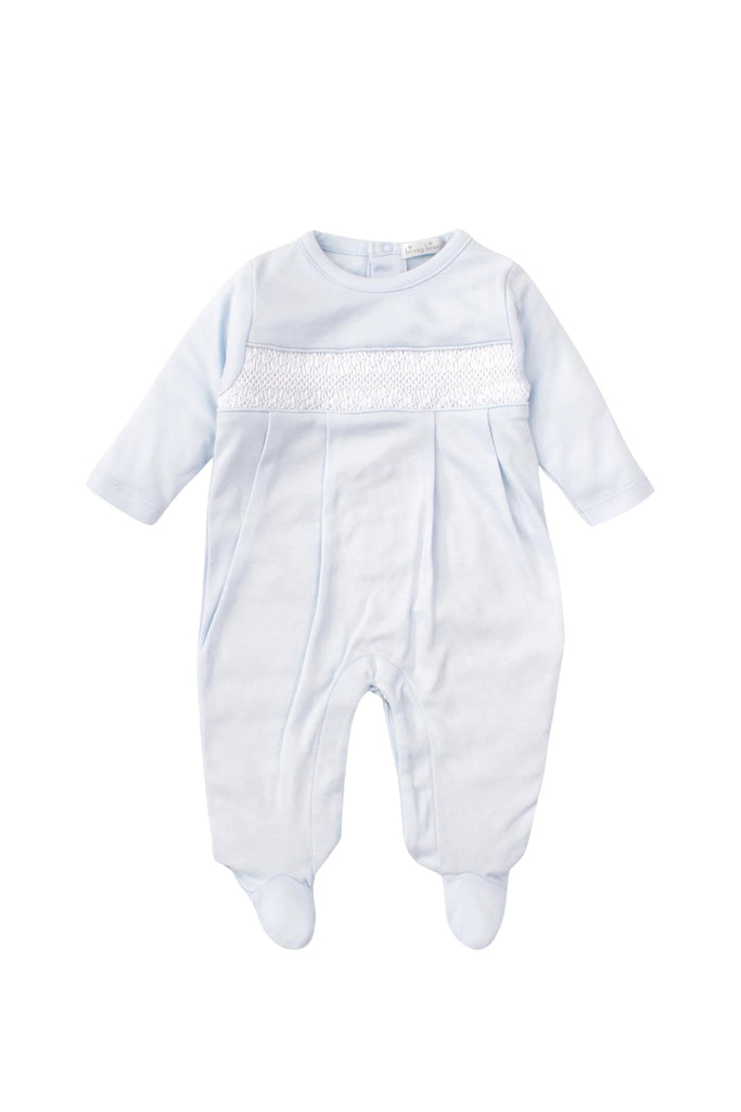 Kissy Kissy - Charmed Smocked Light Blue Footie