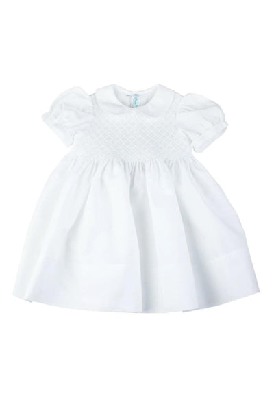 Feltman Brothers - Diamond Smocked Dress - White