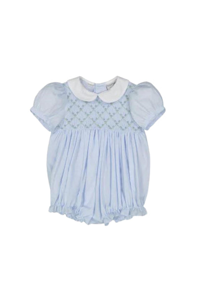 Feltman Brothers - Light Blue Diamond Smocked Rosebud Bubble