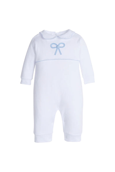 Little English - Blue Bow Crochet Playsuit
