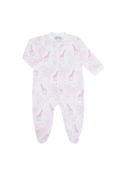 Nellapima - Pink Giraffe Print Zipper Footie