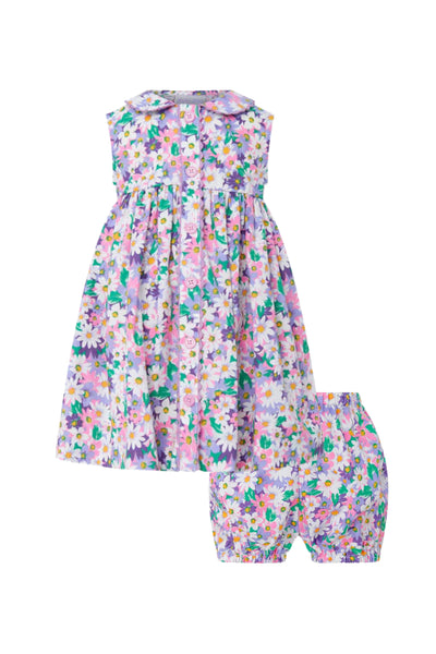 Rachel Riley - Aster Sleeveless Button-Front Dress & Bloomers Set