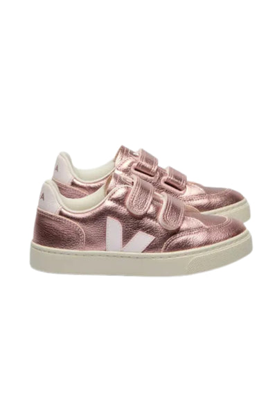 Veja - Pink Chrome Velcro V Tennis Shoe