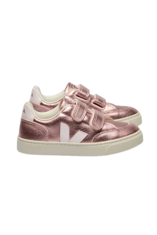 Veja - Pink Chrome Velcro V Tennis Shoe