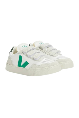 Veja - White and Green Emeraude V Tennis Shoe
