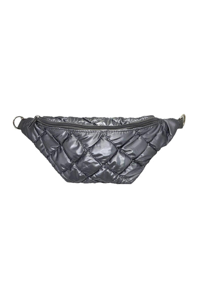Bari Lynn - Silver Quilted Puff Waist Bag
