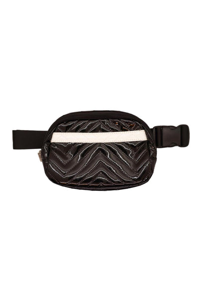 Bari Lynn - Black Quilted Patent Waist Bag