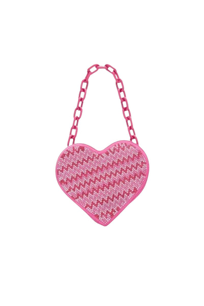 Bari Lynn - Link Handle Crystallized Aztec Heart Bag