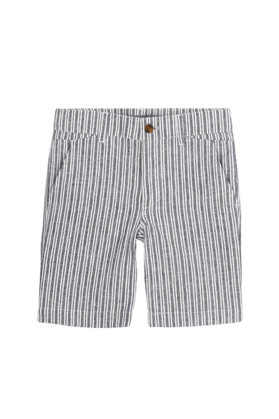 Navy Stripe Trouser Short
