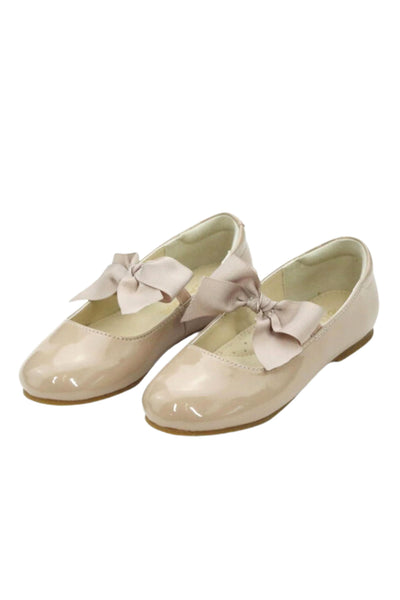 Amelia Bow Flat - Patent Taupe