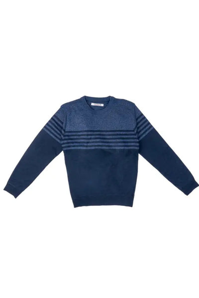Navy Stripe Heathered Sweater