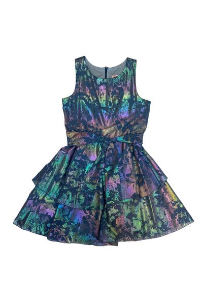Tara Blue Jacquard Dress