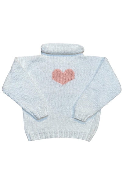 Hearthside - Pink Heart Motif Sweater - White