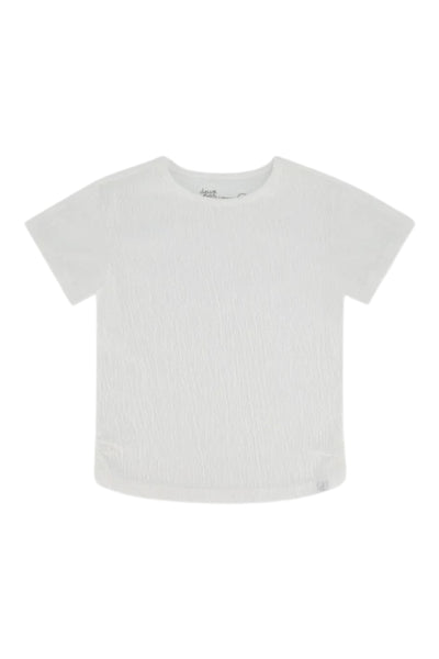Deux Par Deux - Off White Crinkle Jersey Top