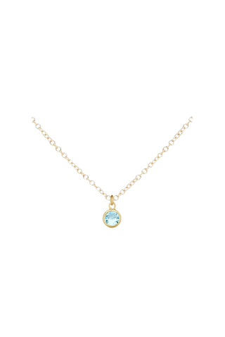 Gold Birthstone Necklace - March