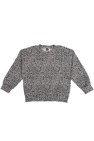 Petite Hailey - Stretch Play Sweatshirt Gray Leopard