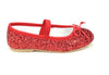 Victoria Glitter Ballet Shoe - Glitter Red