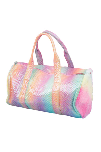 Bari Lynn - Chevron Duffel - Shimmer Pastel